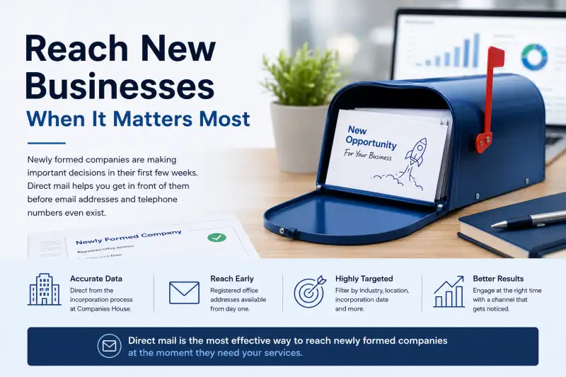 Direct mail gives you an early lead in marketing to new companies